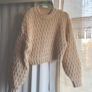 Ivory puff sleeve sweater